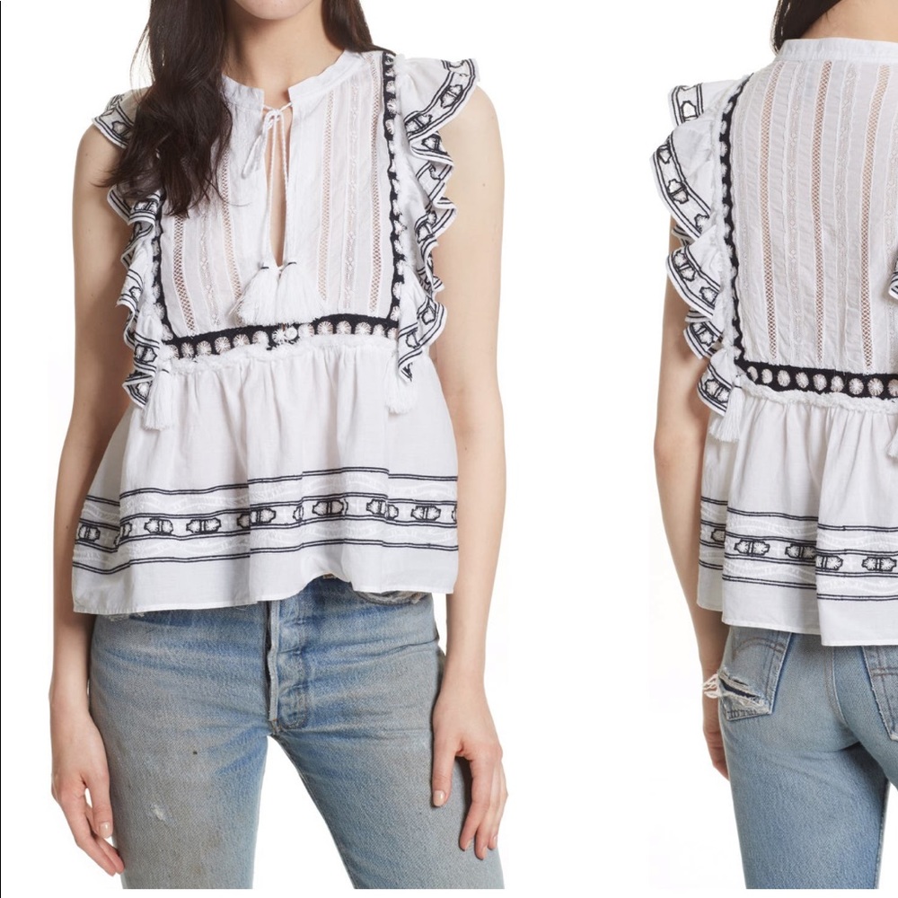 White and navy top by Sea Clothing